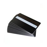 Black Gloss Premium 760 Micron Cards With Hi-Co Magnetic Stripe & Signature Strip Panel (Pack of 100) ,SKU :C-A7-BKHISIG