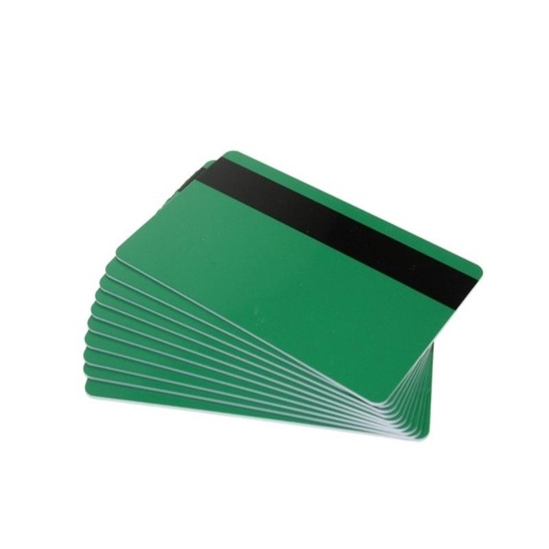 Green 760 Micron Plastic Cards With Hi-Co Magnetic Stripe (Pack of 100) ,SKU :C-A7-GRHI