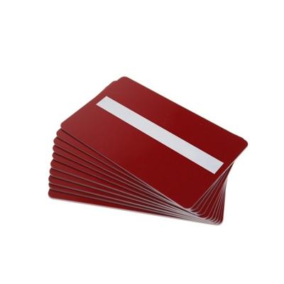 Red 760 Micron Plastic Cards with Signature Strip (Pack of 100) ,SKU :C-A7-RDSG