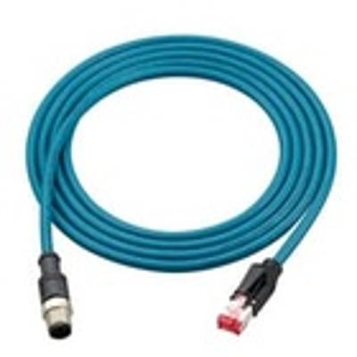 Keyence-Ethernet cable (M12 4-pin / RJ45) NFPA79-compatible Straight cable 1 m , SKU: OP-87907